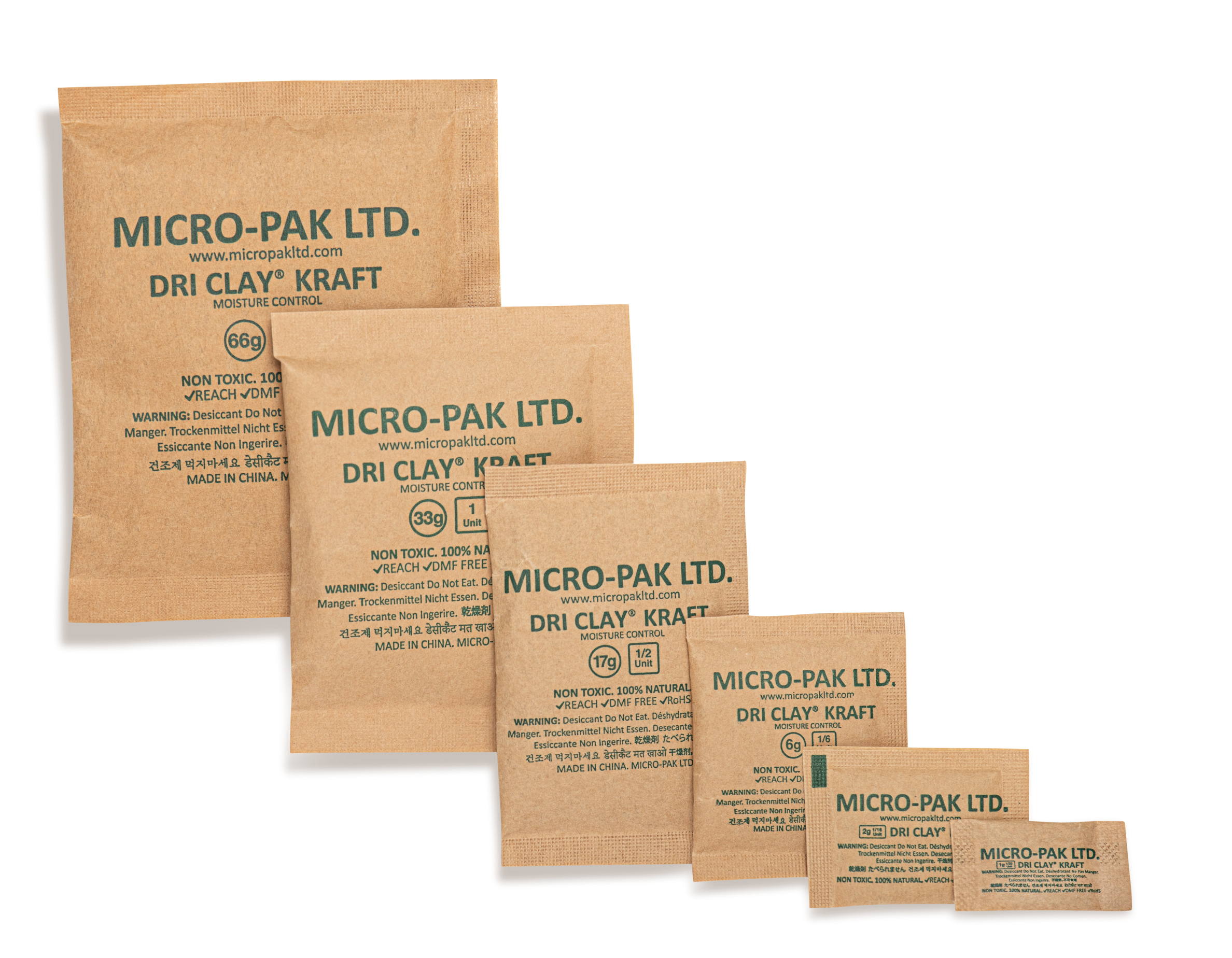 Micro-Pak Dri Clay® Kraft Biodegradable Clay Desiccant Packets